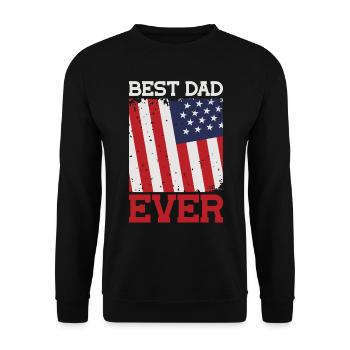 Meilleur papa patriotique de tous les temps Fête des Pères - Sweat-shirt Unisexe - noir - Devant - Alina (178cm) & Michal (187cm)