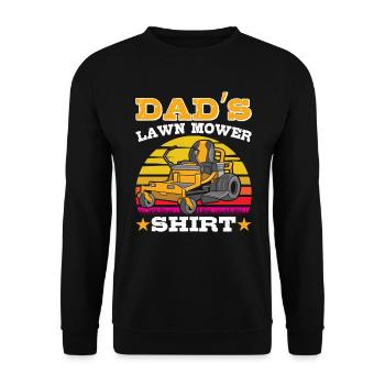 Gartenarbeit Dads Lawn Mower Shirt Rasenpflege - Unisex Pullover - Schwarz - Vorne - Alina (178cm) & Michal (187cm)