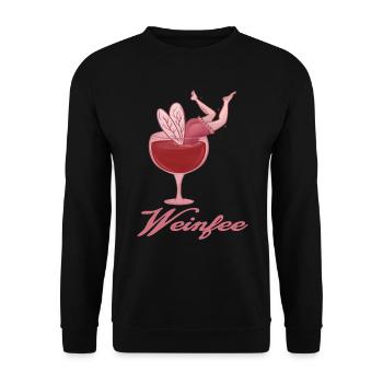 Weintrinker Weinfee Wein - Unisex Pullover - Schwarz - Vorne - Alina (178cm) & Michal (187cm)