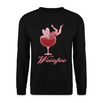 Weintrinker Weinfee Wein - Unisex Pullover - Schwarz - Vorne - Alina (178cm) & Michal (187cm)