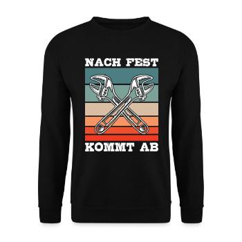 Handwerker Nach Fest Kommt Ab KFZ Mechaniker - Unisex Pullover - Schwarz - Vorne - Alina (178cm) & Michal (187cm)