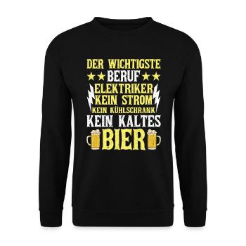 Elektriker kein Strom kein kaltes Bier Elektriker - Unisex Pullover - Schwarz - Vorne - Alina (178cm) & Michal (187cm)