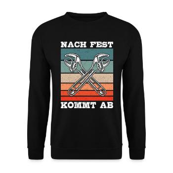 Handwerker Nach Fest Kommt Ab KFZ Mechaniker - Unisex Pullover - Schwarz - Vorne - Alina (178cm) & Michal (187cm)