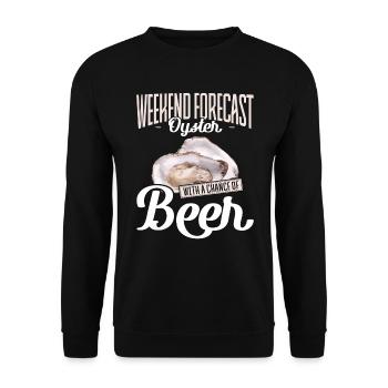 Weekend Forecast Oysters with a Chance of Austern - Unisex Sweatshirt - black - Front - Alina (178cm) & Michal (187cm)