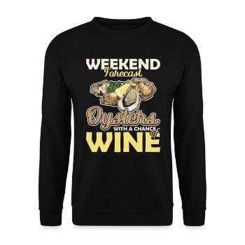 Weekend Forecast Oysters with a Chance of Austern - Unisex Sweatshirt - black - Front - Alina (178cm) & Michal (187cm)