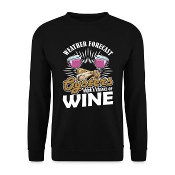Weekend Forecast Oysters with a Chance of Austern - Unisex Sweatshirt - black - Front - Alina (178cm) & Michal (187cm)