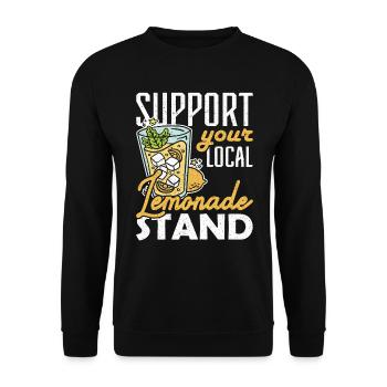 Support your Local Lemonade Stand Limonadenstand - Unisex Sweatshirt - black - Front - Alina (178cm) & Michal (187cm)
