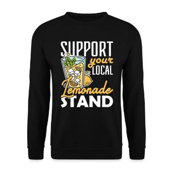 Support your Local Lemonade Stand Limonadenstand - Unisex Sweatshirt - black - Front - Alina (178cm) & Michal (187cm)
