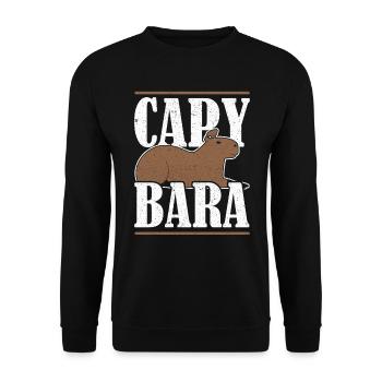 Capybara Wasserschwein - Unisex Pullover - Schwarz - Vorne - Alina (178cm) & Michal (187cm)