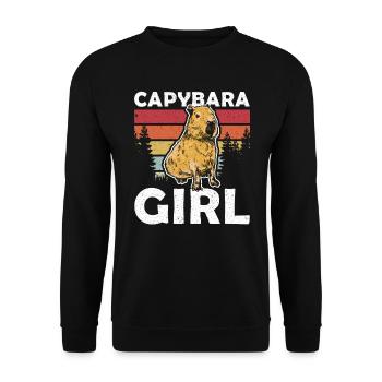 Capybara Fille Wasserschwein - Sweat-shirt Unisexe - noir - Devant - Alina (178cm) & Michal (187cm)