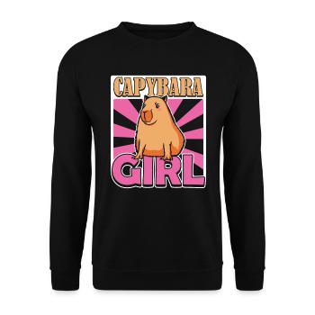 Capybara Fille Wasserschwein - Sweat-shirt Unisexe - noir - Devant - Alina (178cm) & Michal (187cm)