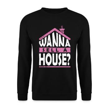 Wanna Sell a House Hypothekendarlehensberater - Unisex Pullover - Schwarz - Vorne - Alina (178cm) & Michal (187cm)