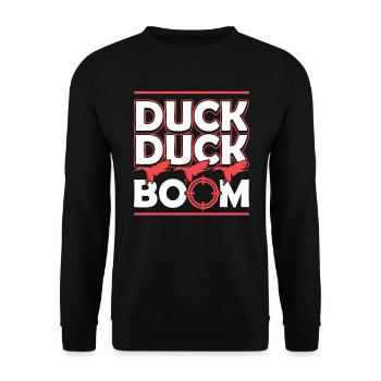 I love more Duck Hunting being a Dad Duck Hunt - Unisex Sweatshirt - black - Front - Alina (178cm) & Michal (187cm)