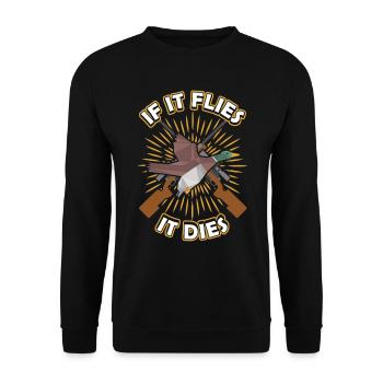 S’il vole cette chasse au canard - Sweat-shirt Unisexe - noir - Devant - Alina (178cm) & Michal (187cm)