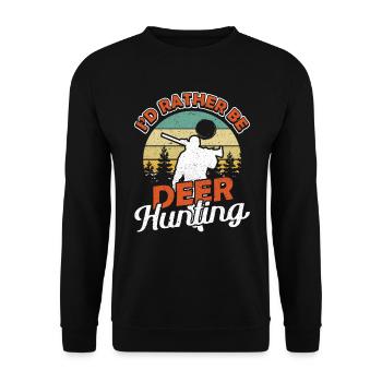 Id rather be Duck Hunting Entenjagd - Unisex Sweatshirt - black - Front - Alina (178cm) & Michal (187cm)
