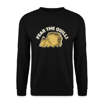 Stachlige Nagetier Fear the Quills Stachelschwein - Unisex Pullover - Schwarz - Vorne - Alina (178cm) & Michal (187cm)