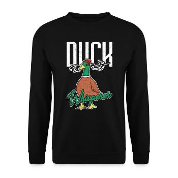 Duck Whisperer Entenjagd - Unisex Pullover - Schwarz - Vorne - Alina (178cm) & Michal (187cm)