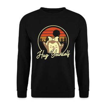 Stachlige Nagetier Hug Yourself Stachelschwein - Unisex Pullover - Schwarz - Vorne - Alina (178cm) & Michal (187cm)
