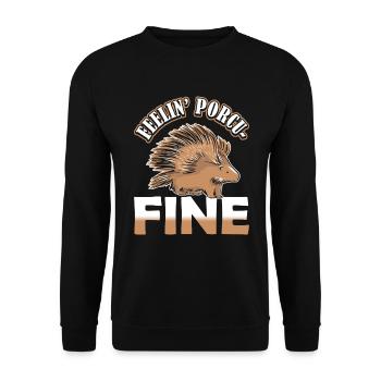 Rongeur Feelin' Porcu-Fine Porcupine - Sweat-shirt Unisexe - noir - Devant - Alina (178cm) & Michal (187cm)