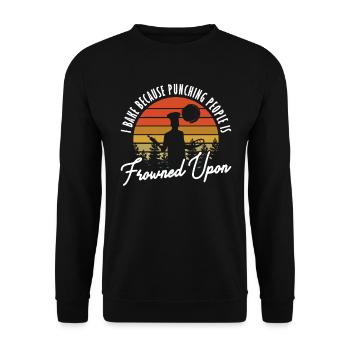 I Bake Because Punching People Frowned Upon Backen - Unisex Sweatshirt - black - Front - Alina (178cm) & Michal (187cm)