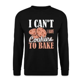 Gâteau je ne peux pas avoir des biscuits pour cuire au four - Sweat-shirt Unisexe - noir - Devant - Alina (178cm) & Michal (187cm)