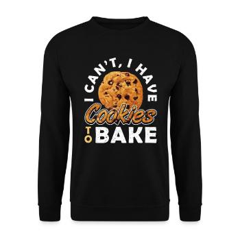 Gâteau je ne peux pas avoir des biscuits pour cuire au four - Sweat-shirt Unisexe - noir - Devant - Alina (178cm) & Michal (187cm)