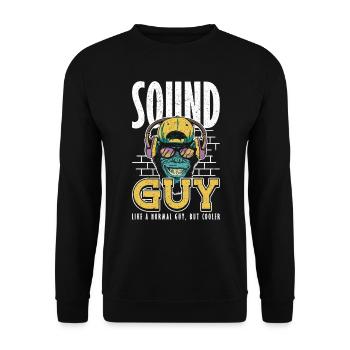 Sound Guy Like normal Guy But Cooler Tontechniker - Unisex Pullover - Schwarz - Vorne - Alina (178cm) & Michal (187cm)