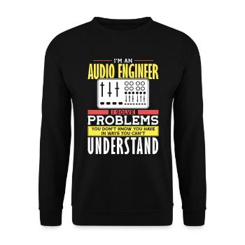 Audio Engineer Solve Problem Tontechniker - Unisex Pullover - Schwarz - Vorne - Alina (178cm) & Michal (187cm)