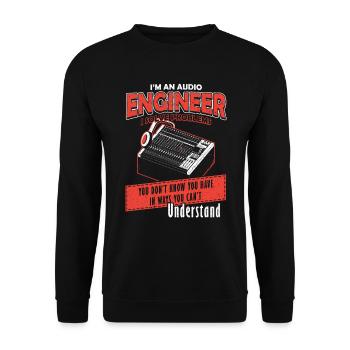 Audio Engineer Solve Problem Tontechniker - Unisex Pullover - Schwarz - Vorne - Alina (178cm) & Michal (187cm)