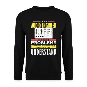 Audio Engineer Solve Problem Tontechniker - Unisex Pullover - Schwarz - Vorne - Alina (178cm) & Michal (187cm)