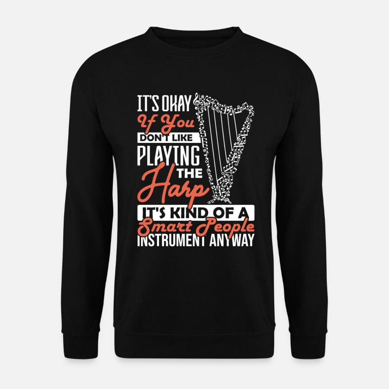 Harpe jouant son genre de peuple intelligent Harfe - Sweat-shirt Unisexe - noir
