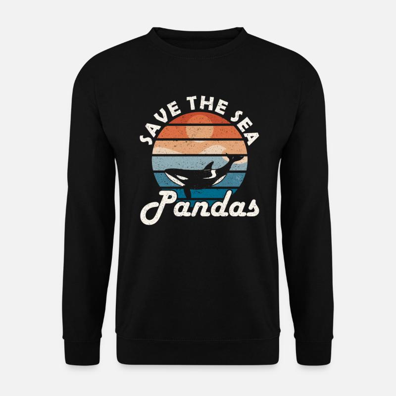 Save the Sea Pandas Meeresbiologe - Unisex Pullover - Schwarz