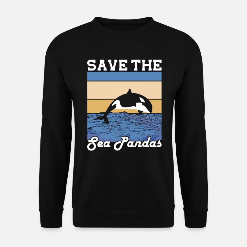 Save the Sea Pandas Meeresbiologe - Unisex Pullover - Schwarz
