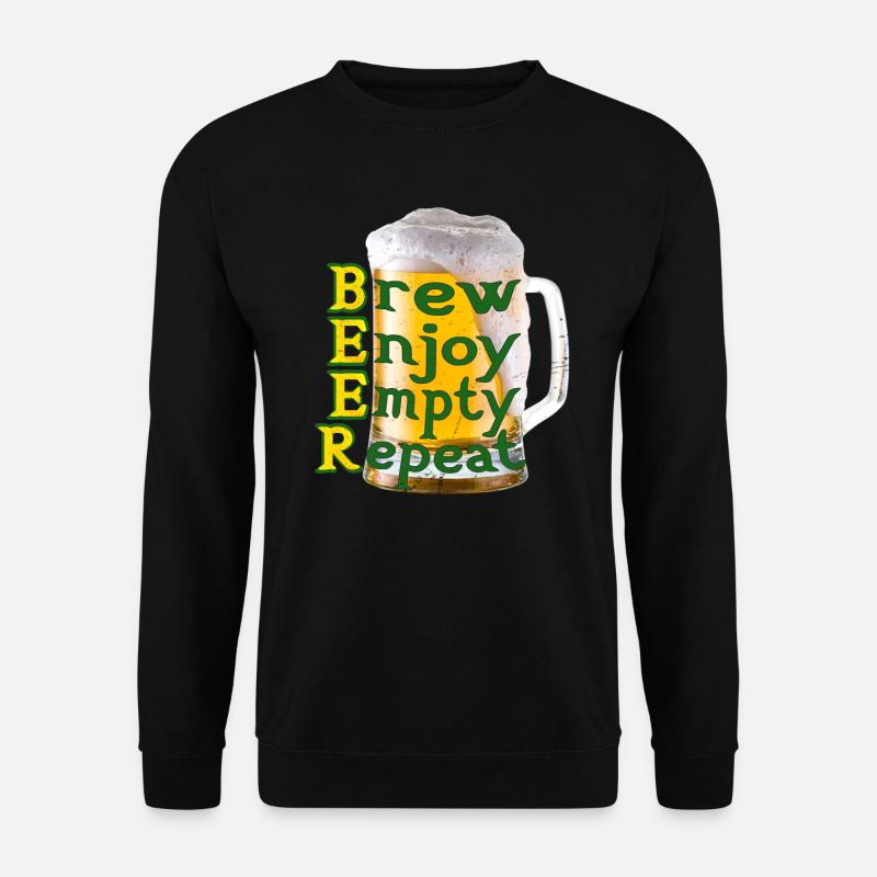 BEER BREW ENJOY EMPTY REPEAT - Unisex Pullover - Schwarz
