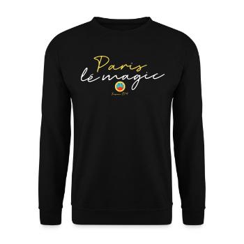 Paris lé magic - From 974 - Sweat-shirt Unisexe - noir - Devant - Alina (178cm) & Michal (187cm)