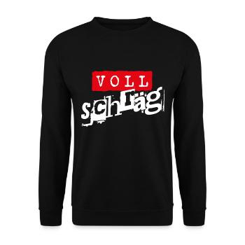 Voll schräg - Unisex Pullover - Schwarz - Vorne - Alina (178cm) & Michal (187cm)