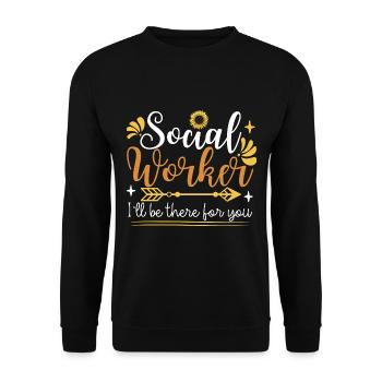 Travail social Sunflower - Sweat-shirt Unisexe - noir - Devant - Alina (178cm) & Michal (187cm)