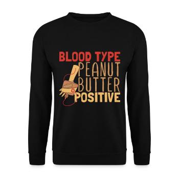 Blutgruppe Erdnussbutter positiv - Unisex Pullover - Schwarz - Vorne - Alina (178cm) & Michal (187cm)