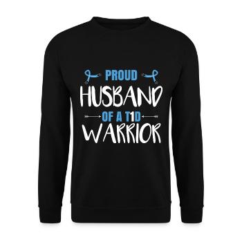 Proud Husband Of A T1D Warrior - Unisex Sweatshirt - black - Front - Alina (178cm) & Michal (187cm)