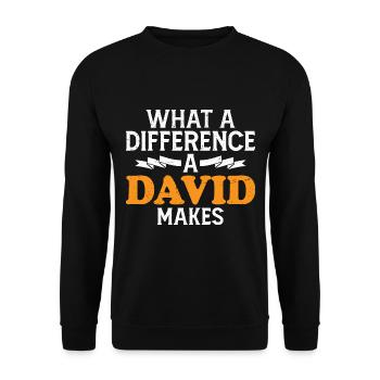 What A Difference A David Makes - Unisex Sweatshirt - black - Front - Alina (178cm) & Michal (187cm)