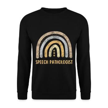 Speech Pathologist Rainbow - Unisex Sweatshirt - black - Front - Alina (178cm) & Michal (187cm)