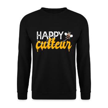 happy-culteur Cadeau humour apiculteur abeille - Sweat-shirt Unisexe - noir - Devant - Alina (178cm) & Michal (187cm)
