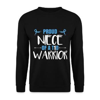 Proud Niece Of A T1D Warrior - Unisex Sweatshirt - black - Front - Alina (178cm) & Michal (187cm)