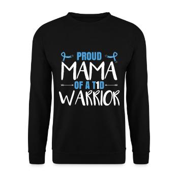 Proud Mama Of A T1D Warrior - Unisex Sweatshirt - black - Front - Alina (178cm) & Michal (187cm)