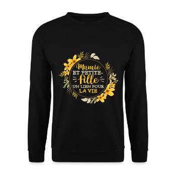 Petits-Enfants Mamie Petite Fille Cadeau - Sweat-shirt Unisexe - noir - Devant - Alina (178cm) & Michal (187cm)