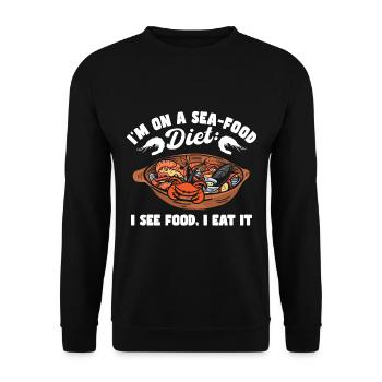 Humour de croisière Drôle de fruits de mer - Sweat-shirt Unisexe - noir - Devant - Alina (178cm) & Michal (187cm)