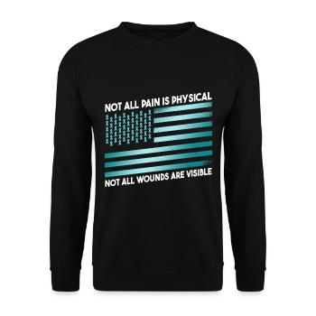 PTSD Warrior - Unisex Sweatshirt - black - Front - Alina (178cm) & Michal (187cm)