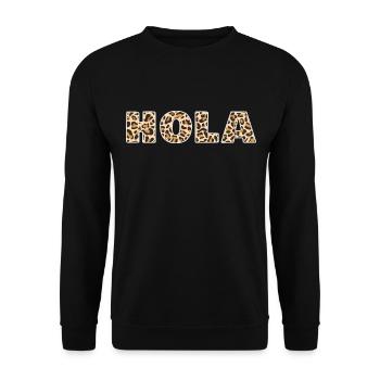 Hello Animal Print - Unisex Sweatshirt - black - Front - Alina (178cm) & Michal (187cm)