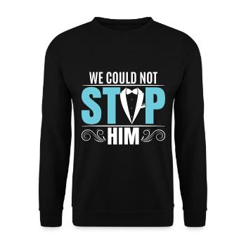 Funny Groom Bachelor Party Stag Party - Unisex Sweatshirt - black - Front - Alina (178cm) & Michal (187cm)