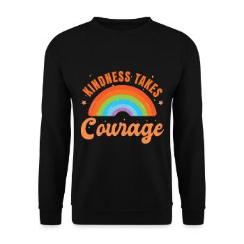 Kindness Takes Courage Anti-Bullying - Unisex Sweatshirt - black - Front - Alina (178cm) & Michal (187cm)